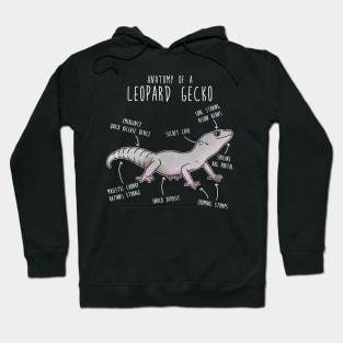 Blizzard Leopard Gecko Lizard Reptile Anatomy Hoodie